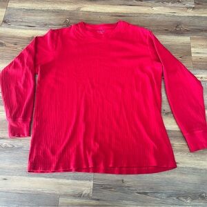 Lands' End Vibrant Red Crewneck Top women’s size Large